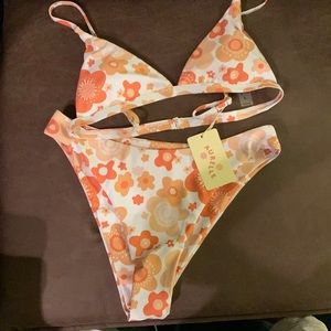 Aurelle 70s floral bikini top and bottom